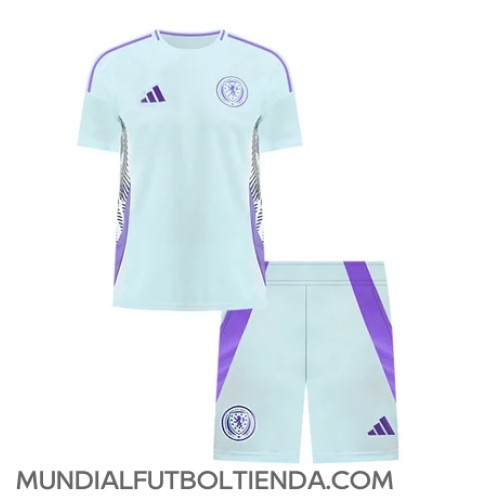 Camiseta Escocia Segunda Equipación Replica Eurocopa 2024 para niños mangas cortas (+ Pantalones cortos)